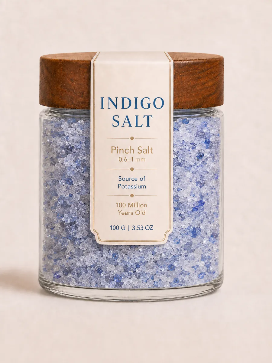 Indigo Salt pinch salt jar